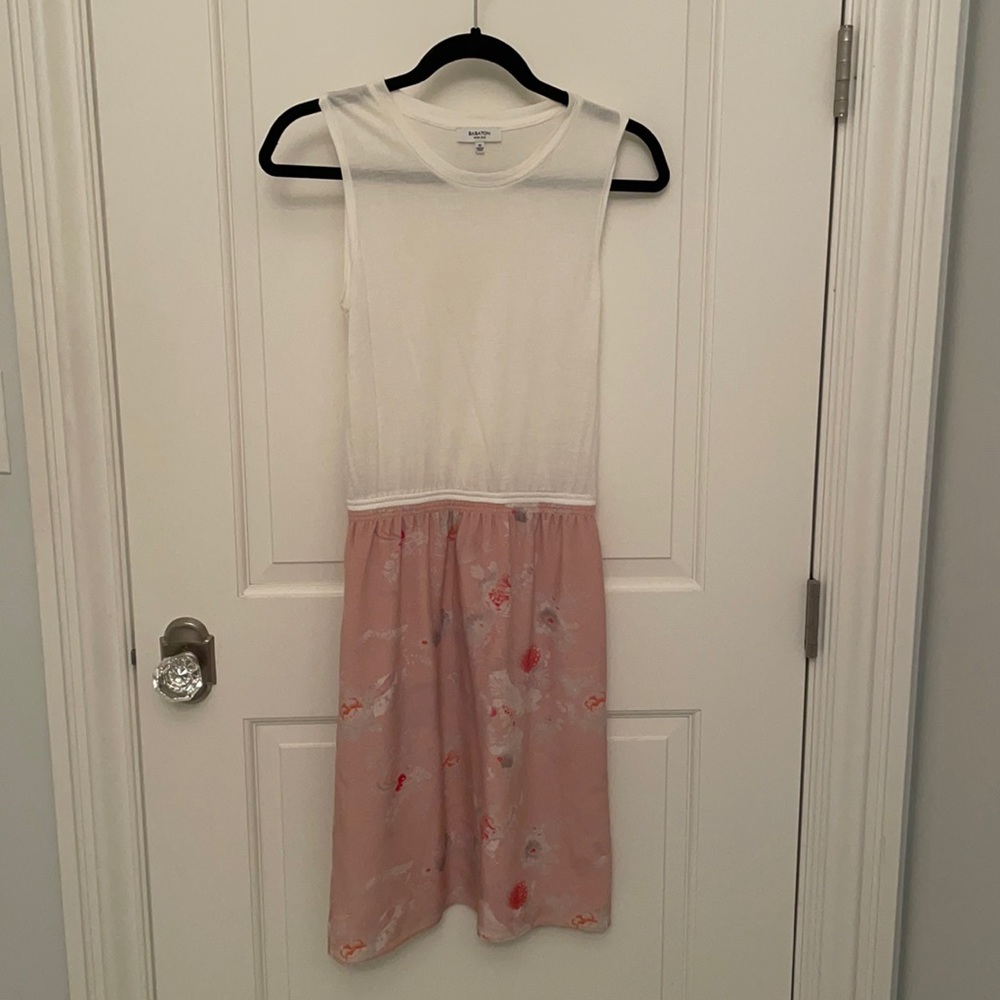Babaton Silk Dress w/ White Cotton Top Size XS